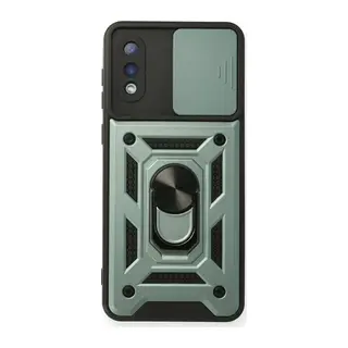 Samsung Galaxy A02 Kılıf Pars Lens Yüzüklü Silikon - Yeşil