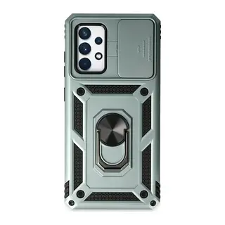Samsung Galaxy A72 Kılıf Pars Lens Yüzüklü Silikon - Yeşil