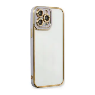 Apple iPhone 13 Pro Max Kılıf Liva Lens Silikon - Lila
