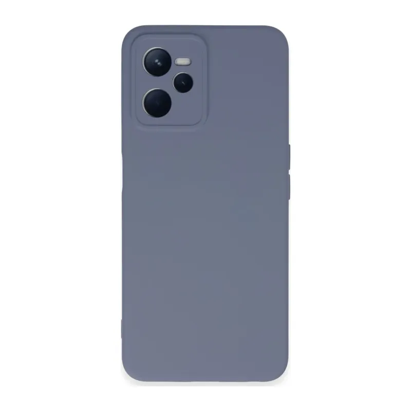 Realme C35 Kılıf Nano içi Kadife Silikon - Gri