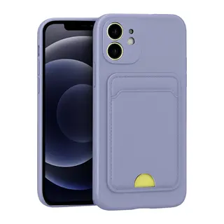 Apple iPhone 11 Kılıf Kelvin Kartvizitli Silikon - Lila