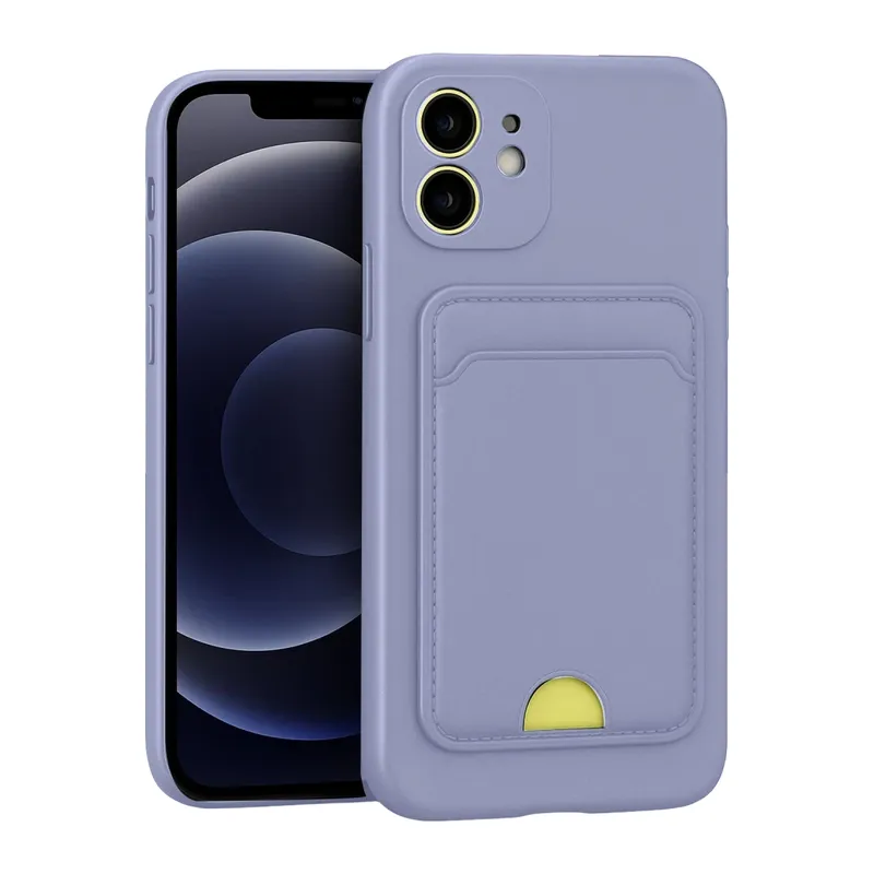 Apple iPhone 11 Kılıf Kelvin Kartvizitli Silikon - Lila