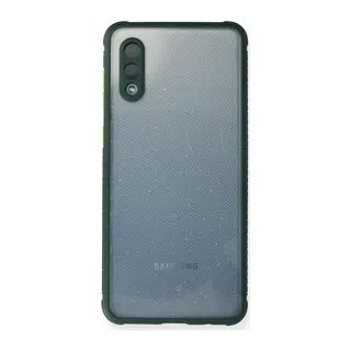 Samsung Galaxy A02 Kılıf Miami Şeffaf Silikon - Koyu Yeşil