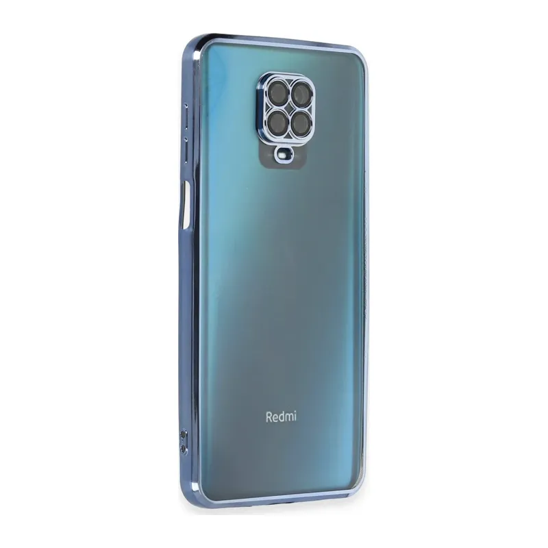 Xiaomi Redmi Note 9 Pro Kılıf Razer Lensli Silikon - Açık Mavi