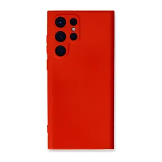 Samsung Galaxy S22 Ultra Kılıf Nano içi Kadife Silikon - Kırmızı