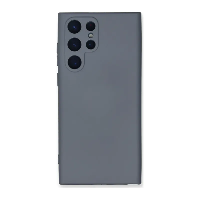 Samsung Galaxy S22 Ultra Kılıf Nano içi Kadife Silikon - Gri