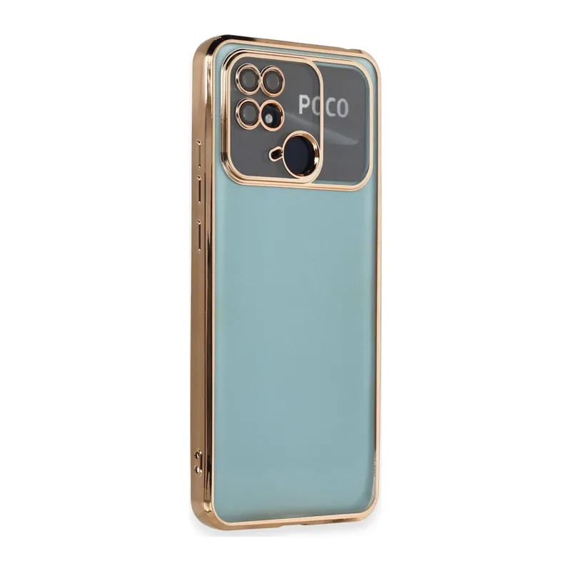 Xiaomi Redmi 10C Kılıf Razer Lensli Silikon - Gold