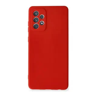 Samsung Galaxy A72 Kılıf Nano içi Kadife Silikon - Kırmızı