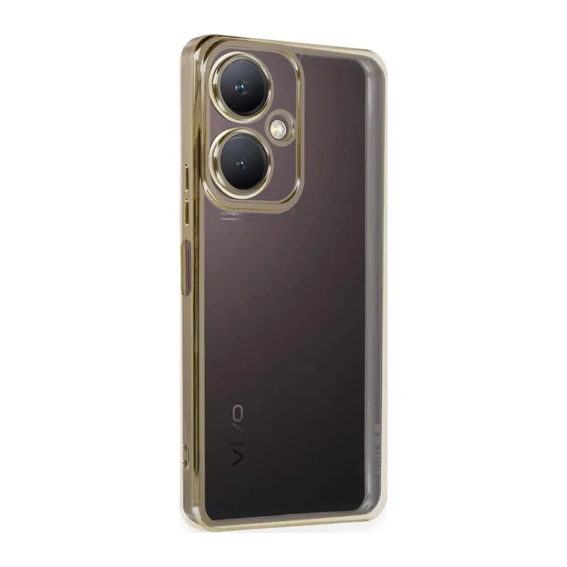 Vivo Y27 Kılıf Razer Lensli Silikon - Gold
