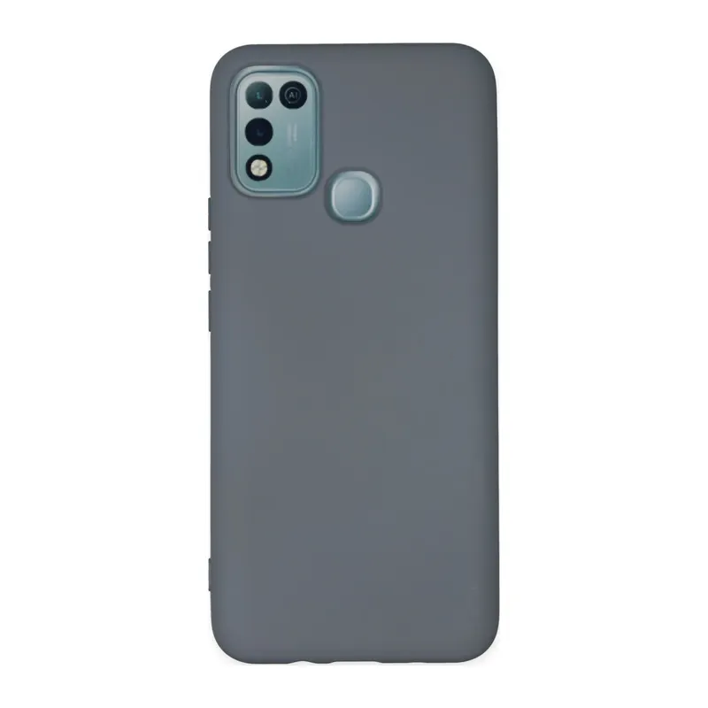 İnfinix Hot 10 Play Kılıf Nano içi Kadife Silikon - Gri