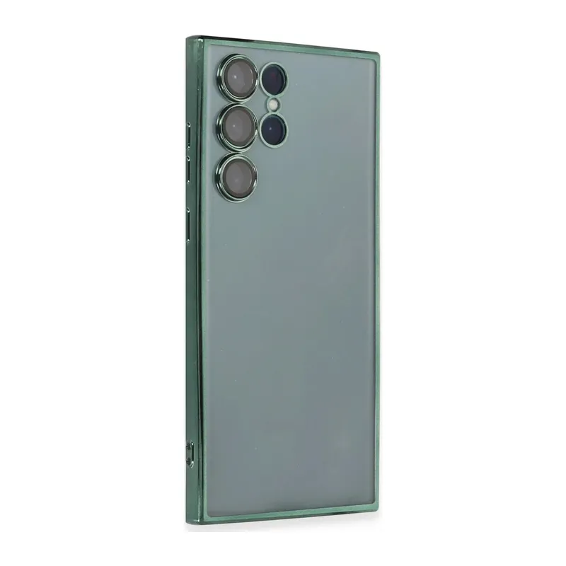 Samsung Galaxy S22 Ultra Kılıf Razer Lensli Silikon - Yeşil