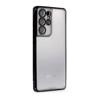 Samsung Galaxy S21 Ultra Kılıf Razer Lensli Silikon - Siyah