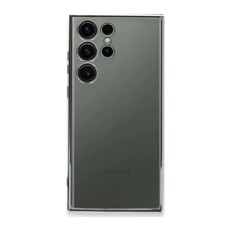 Samsung Galaxy S23 Ultra Kılıf Razer Lensli Silikon - Gümüş