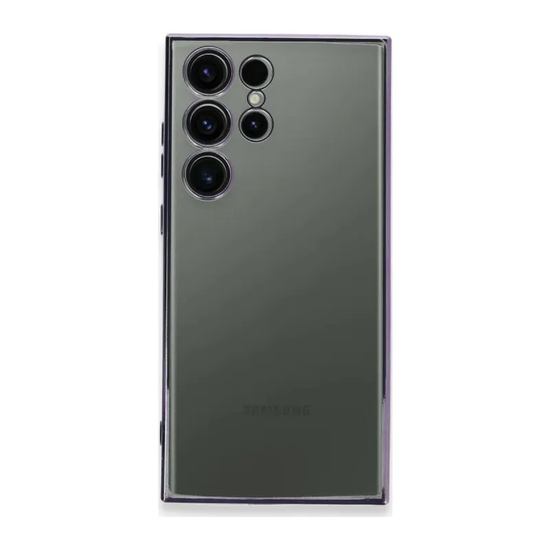 Samsung Galaxy S23 Ultra Kılıf Razer Lensli Silikon - Mor
