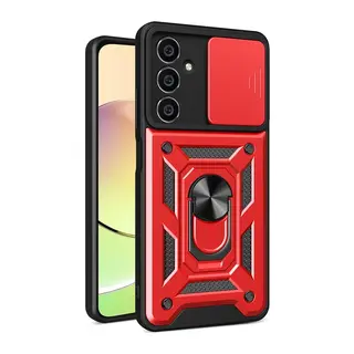 Samsung Galaxy A25 5G Kılıf Pars Lens Yüzüklü Silikon - Kırmızı