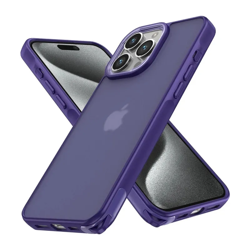 Apple iPhone 15 Pro Max Kılıf Elegant Kapak - Derin Mor