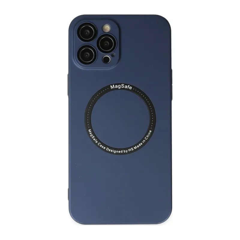 Apple iPhone 12 Pro Kılıf Jack Magneticsafe Lens Silikon - Lacivert