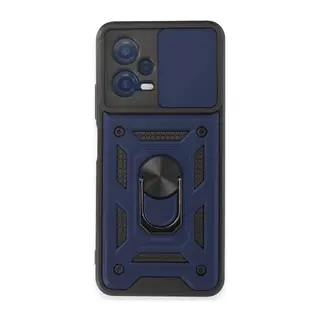 Xiaomi Redmi Note 12 5G Kılıf Pars Lens Yüzüklü Silikon - Lacivert