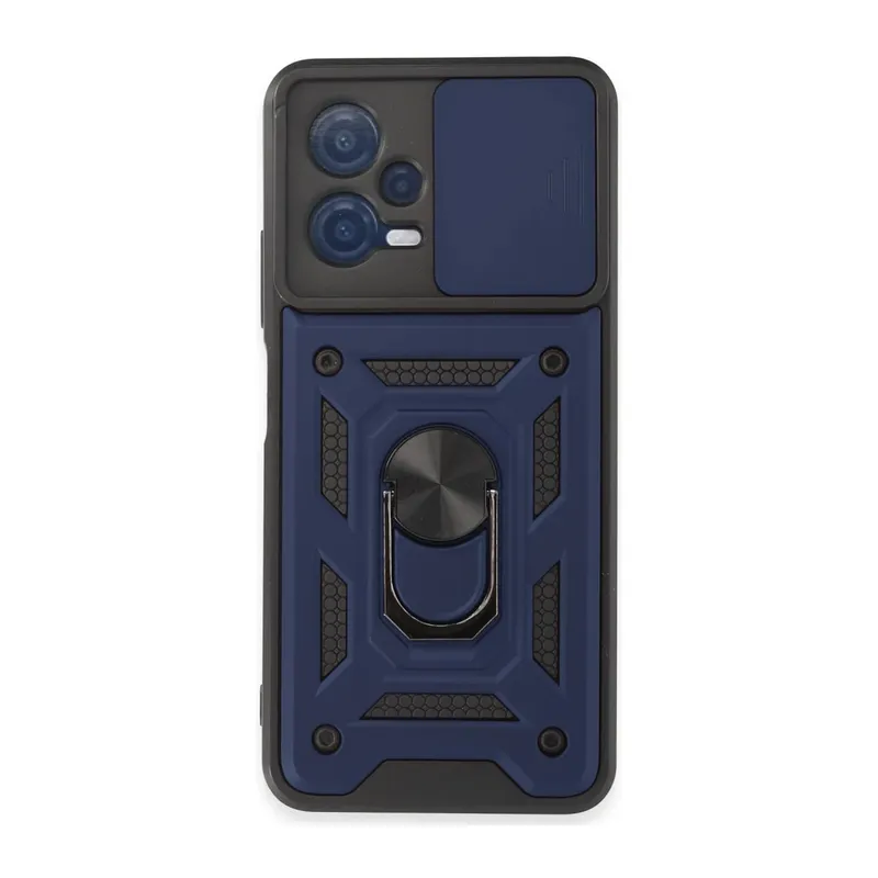 Xiaomi Redmi Note 12 5G Kılıf Pars Lens Yüzüklü Silikon - Lacivert