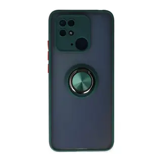 Xiaomi Poco C40 Kılıf Montreal Yüzüklü Silikon Kapak - Yeşil