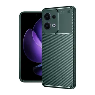 Oppo Reno 13 Pro Kılıf Auto Focus Karbon Kapak - Koyu Yeşil