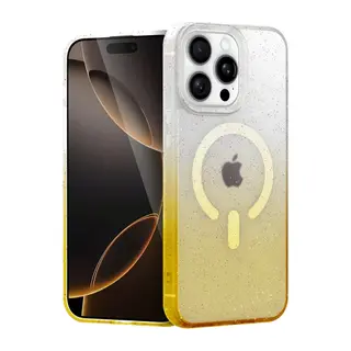 Apple iPhone 14 Pro Max Pummel Shiny Magsafe Kapak - Gold
