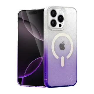 Apple iPhone 14 Pro Max Pummel Shiny Magsafe Kapak - Mor