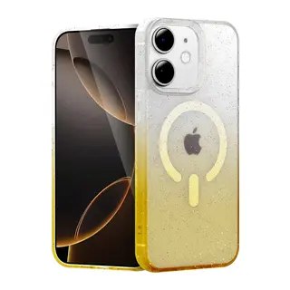 Apple iPhone 12 Pummel Shiny Magsafe Kapak - Gold