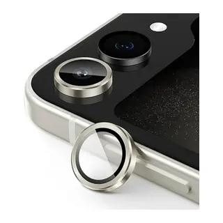 Samsung Galaxy Z Flip 5 Valdez Metal Kamera Lens - Krem