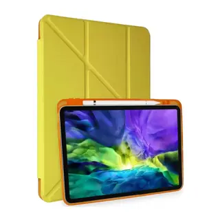 Apple iPad Pro 11 (2018) Kılıf Kalemlikli Mars Tablet Kılıfı - Açık Sarı