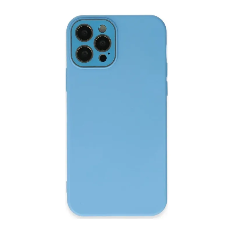 Apple iPhone 12 Pro Max Kılıf Lansman Glass Kapak - Mavi