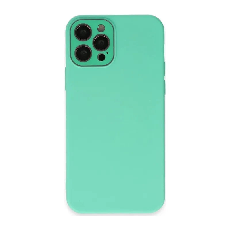 Apple iPhone 12 Pro Max Kılıf Lansman Glass Kapak - Turkuaz