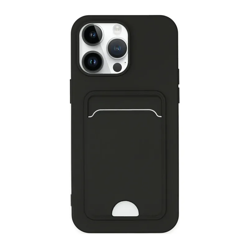 Apple iPhone 14 Pro Kılıf Kelvin Kartvizitli Silikon - Siyah