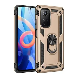 Xiaomi Redmi Note 12S Kılıf Sofya Yüzüklü Silikon Kapak - Gold