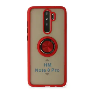 Xiaomi Redmi Note 8 Pro Kılıf Montreal Yüzüklü Silikon Kapak - Kırmızı