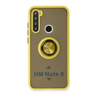 Xiaomi Redmi Note 8 Kılıf Montreal Yüzüklü Silikon Kapak - Sarı