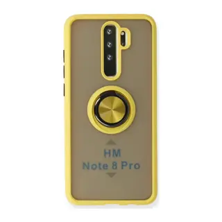 Xiaomi Redmi Note 8 Pro Kılıf Montreal Yüzüklü Silikon Kapak - Sarı