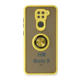 Xiaomi Redmi Note 9 Kılıf Montreal Yüzüklü Silikon Kapak - Sarı