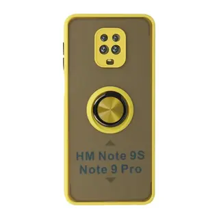 Xiaomi Redmi Note 9 Pro Kılıf Montreal Yüzüklü Silikon Kapak - Sarı