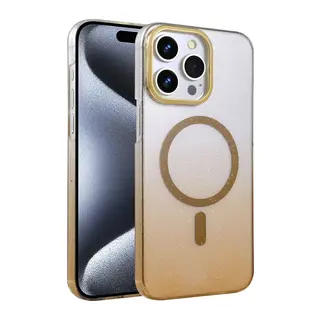 Apple iPhone 14 Pro Max Glossy Magsafe Kapak - Çöl Titanyum