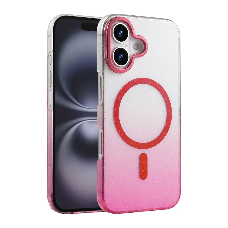 Apple iPhone 16 Glossy Magsafe Kapak - Pembe