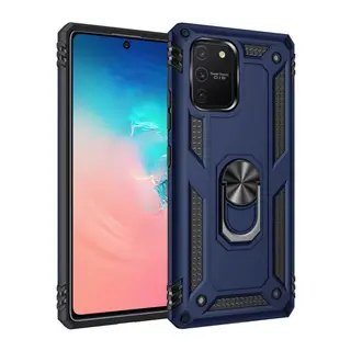 Samsung Galaxy A91 / S10 Lite Kılıf Sofya Yüzüklü Silikon Kapak - Lacivert