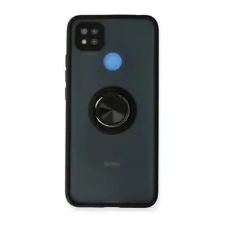 Xiaomi Redmi 9C Kılıf Montreal Yüzüklü Silikon Kapak - Siyah