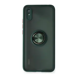 Xiaomi Redmi 9A Kılıf Montreal Yüzüklü Silikon Kapak - Yeşil