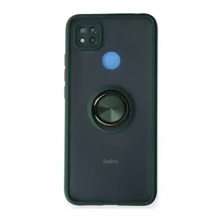 Xiaomi Redmi 9C Kılıf Montreal Yüzüklü Silikon Kapak - Yeşil