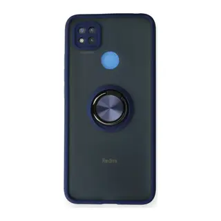 Xiaomi Redmi 9C Kılıf Montreal Yüzüklü Silikon Kapak - Lacivert