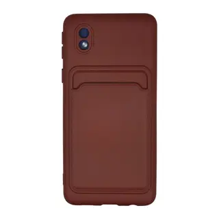 Samsung Galaxy A01 Core Kılıf Kelvin Kartvizitli Silikon - Bordo