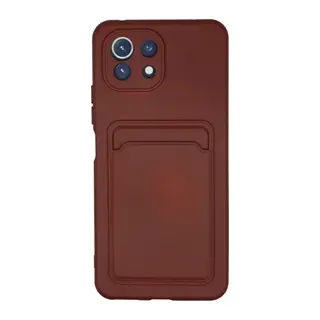 Xiaomi Mi 11 Kılıf Kelvin Kartvizitli Silikon - Bordo