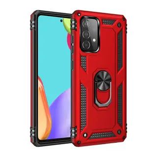 Samsung Galaxy A33 5G Kılıf Sofya Yüzüklü Silikon Kapak - Kırmızı