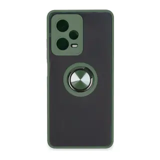 Xiaomi Redmi Note 12 5G Kılıf Montreal Yüzüklü Silikon Kapak - Yeşil